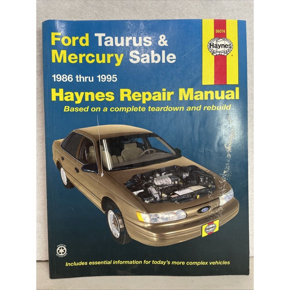 Haynes Repair Manual Ford Taurus & Mercury Sable 36074 1986 thru‎ 1995